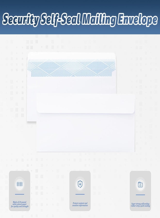 Yeplan 60PCS #10 Envelopes Letter Size Self Seal Business Envelopes No Window Security Mailing Envelopes Size 4-1/8 x 9-1/2 Inch - White 24LB Paper - Image 4