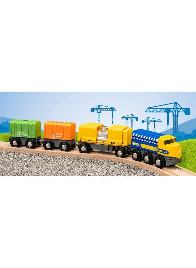 Brio BRIO 33982 Three-Wagon Cargo Train - Kid-Friendly Wooden Toy Train | Engaging Play Experience | Compatible with All Railway Tracks | Ideal for Kids Age 3 & Up | FSC-Certified Materials  - Image 2