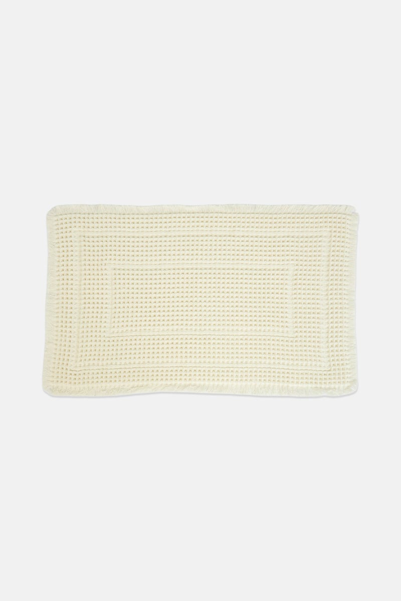 YOTO Waffle Bath Mat, Off White - Image 1