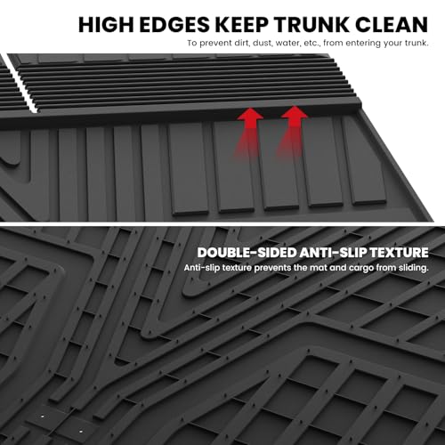 LASFIT Cargo Mat with Backrest Mat for Honda Pilot 2023 2024 2025 2026, Split & One-piece Foldable Seating TPE Custom Fit Trunk Mat Cargo Liner with Seatback Mat Accessories, Black - Image 2