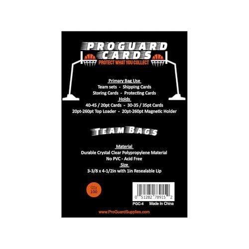 ProGuard Cards 300 Team Bags for Team Sets, Fits up to 35 Cards | Suitable for Top Loaders & Magnetic Mold Holders up to 260pt (3pks) - Image 4