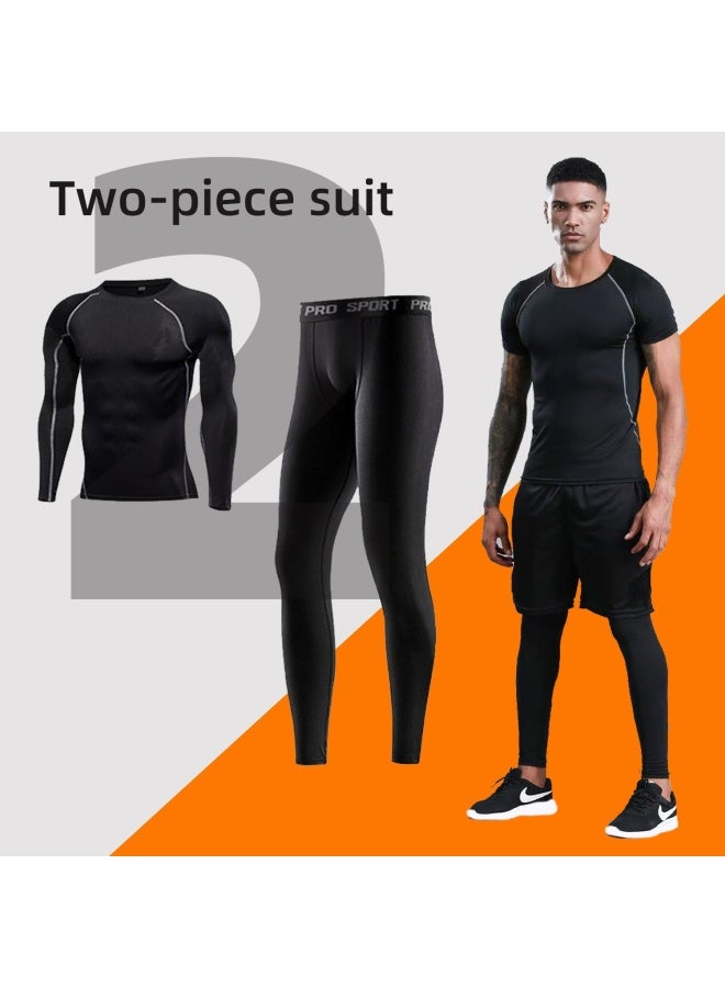 Men's Long Style Piece Sports Fitness Set for Running and Outdoor Activities