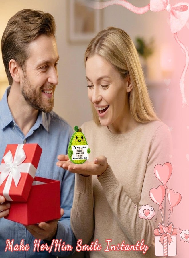 جيفت مارك هدايا للحبيب/الحبيبة، هدايا كروشيه إيجابية على شكل أفوكادو، هدايا كروشيه صغيرة يدوية الصنع، هدايا ذكرى زواج للنساء والرجال والأزواج والزوجات - Image 4