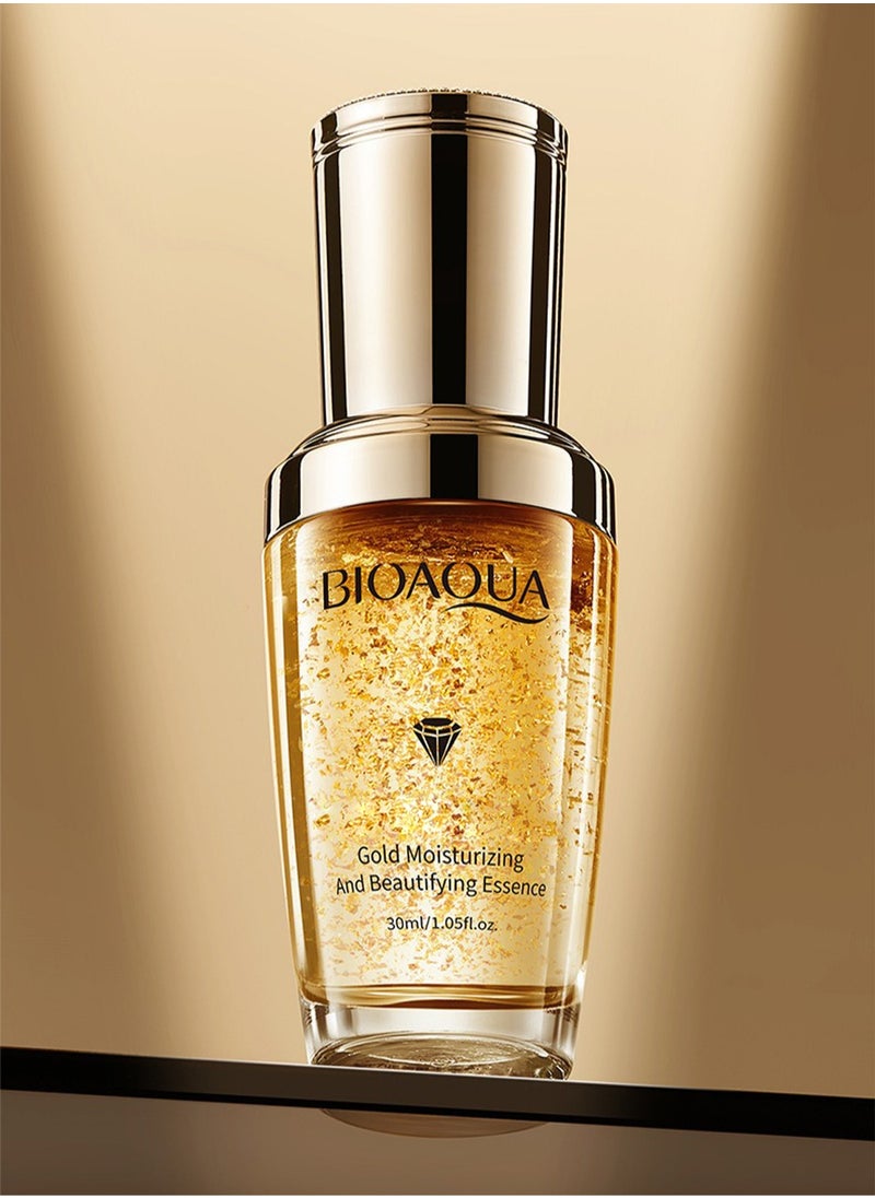 BIOAOUA - Gold Moisturizing and Beautifying Essence, Anti-Aging Moisturizing Face Serum to Smooth Wrinkles for All Skin Types 30ml - Image 1