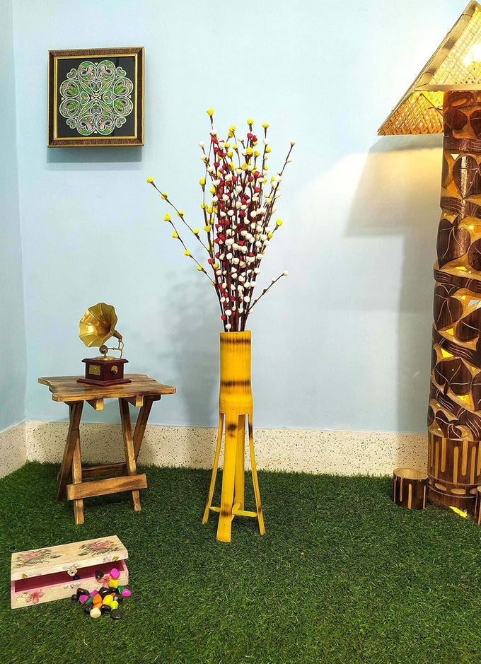 RED YELLOW WHITE POPPY HANDMADE DRY FLOWER STICKS FOR LONG VASES PACK OF 1 FLOWER BUNCH