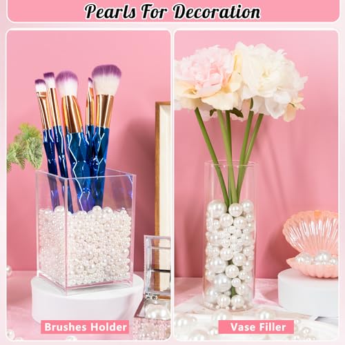 MACIOZE 2000PCS Pearls for Crafting, Ivory No Hole Beads for Centerpieces Vases, Assorted Sizes Bulk Fake Pearls Beads for Vase Filler, Candles Centerpiece, DIY Crafts, Jewelry Making (4/6/8/10/14/20mm) - Image 4