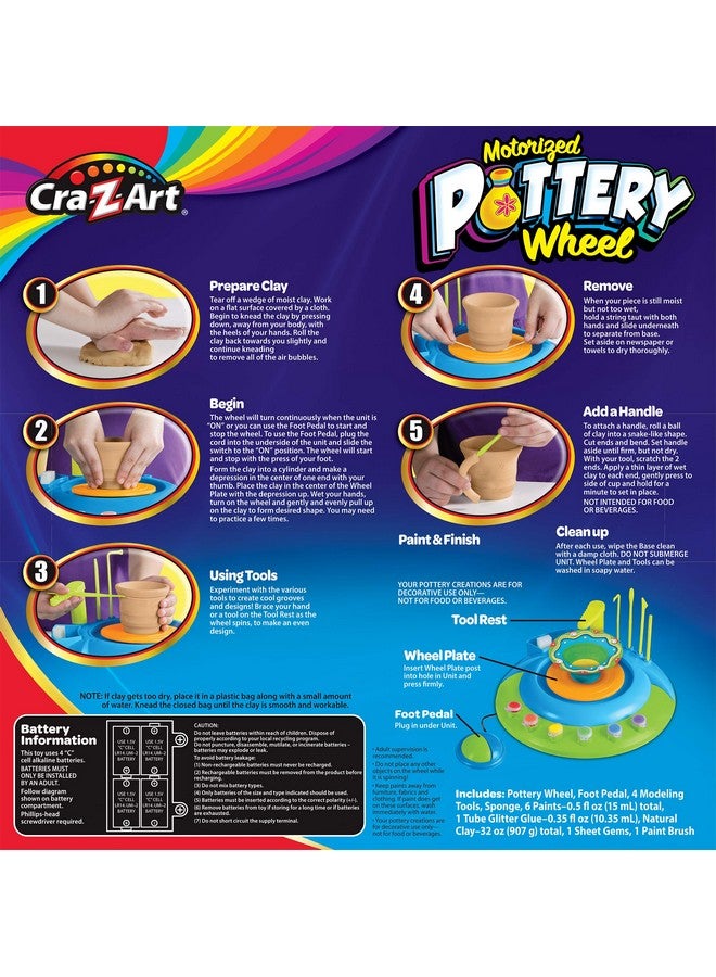 Cra-Z-Art مجموعة نشاط عجلة الفخار الكهربائية للأطفال - Image 3