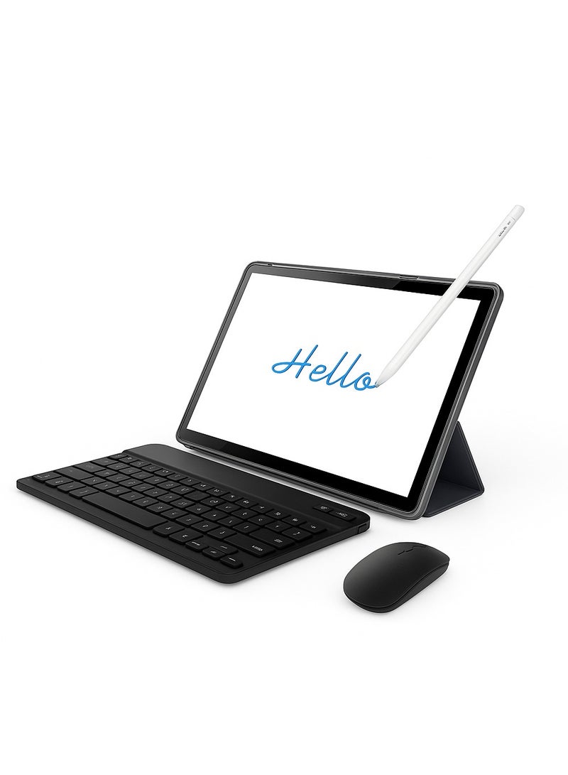 Oteeto TAB 11 Pro Stylus 10.1-Inch Android 14 Tablet (8GB RAM + 512GB ROM) | 5G  Wi-Fi | 13MP + 8MP Dual Camera | 6000mAh Long Battery | Type-C Charger | Free Keyboard, Mouse, Touch Pen And Case | Grey - Image 1