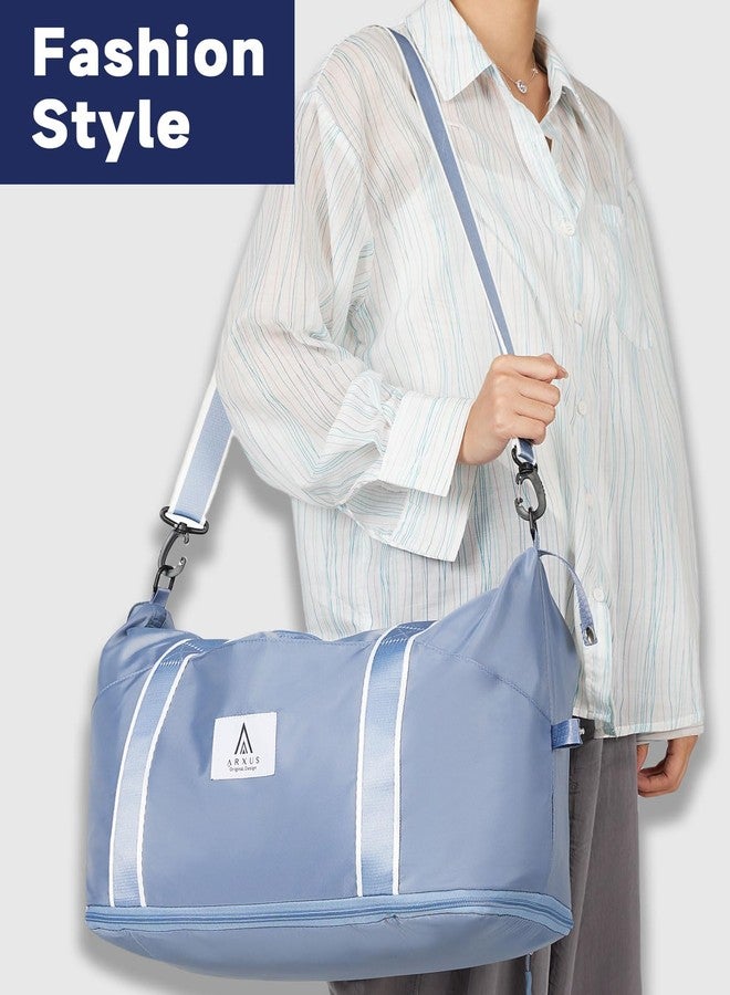 Arxus Rolling Duffle Bag with Detachable Wheels and Adjustable Shoulder Strap, Large Expandable Foldable Carry On Luggage Bag with Handle and Suitcase Sleeve, Weekender Bag for Travel Airplane 25L-55L - Image 2