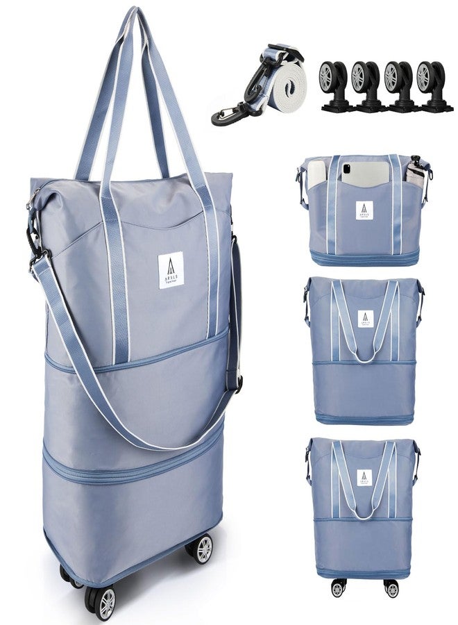 Arxus Rolling Duffle Bag with Detachable Wheels and Adjustable Shoulder Strap, Large Expandable Foldable Carry On Luggage Bag with Handle and Suitcase Sleeve, Weekender Bag for Travel Airplane 25L-55L - Image 1
