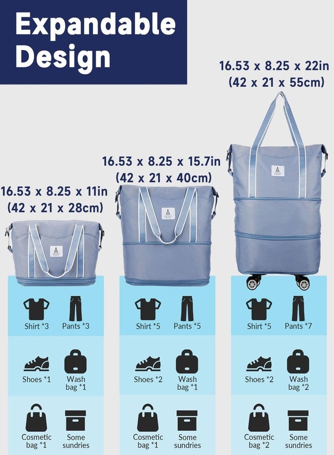 Arxus Rolling Duffle Bag with Detachable Wheels and Adjustable Shoulder Strap, Large Expandable Foldable Carry On Luggage Bag with Handle and Suitcase Sleeve, Weekender Bag for Travel Airplane 25L-55L - Image 4