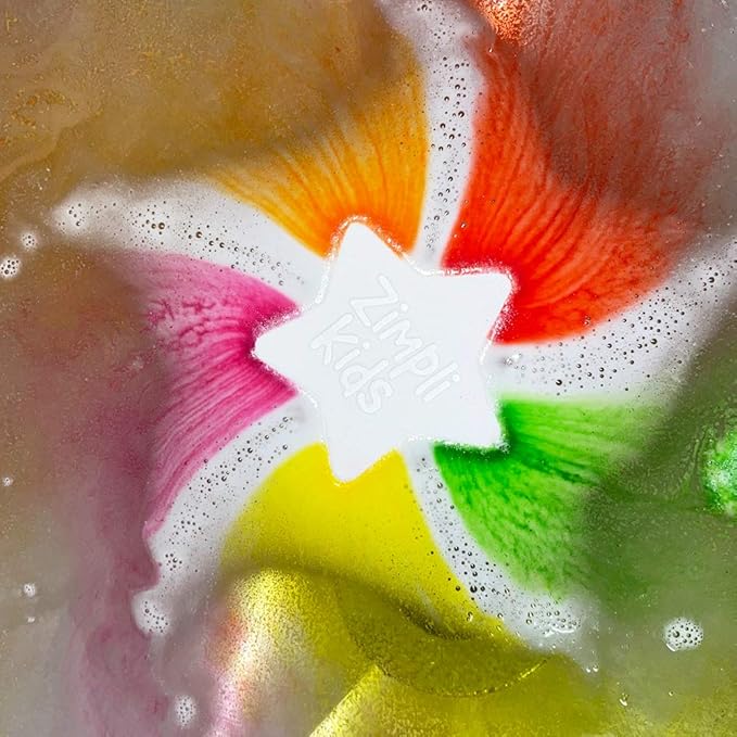 Zimpli Kids 4 x Large Special Effect Bath Bombs Gift Set Cloud Rainbow Rocket Moon Star Fizzers Ideal Birthday Present for Children Bubble Bath Toy Fizzies Bathtime Activity Bubble Fizzing Bath Toy  - Image 4