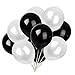 KADBANER White and Black Balloons30 pack 12 inch latex Balloons - Image 4