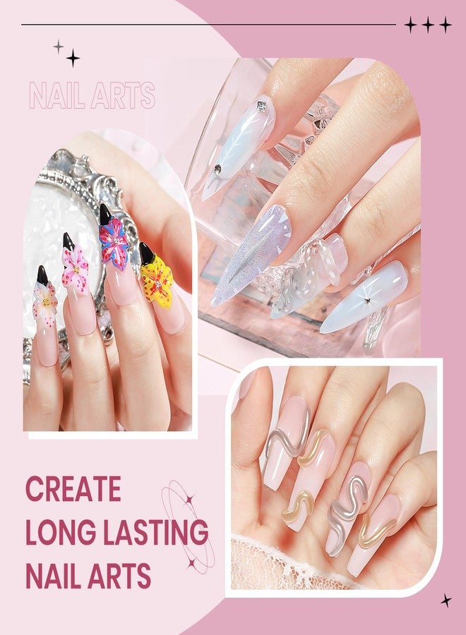 SUPWEE Clear White Pink Solid Builder Gel for Nails 3D Nail Art Sculpture Hard Gel with Dual Form for Extension Carving Molding Patterns Decoration Home Manicure DIY for Women - Image 5