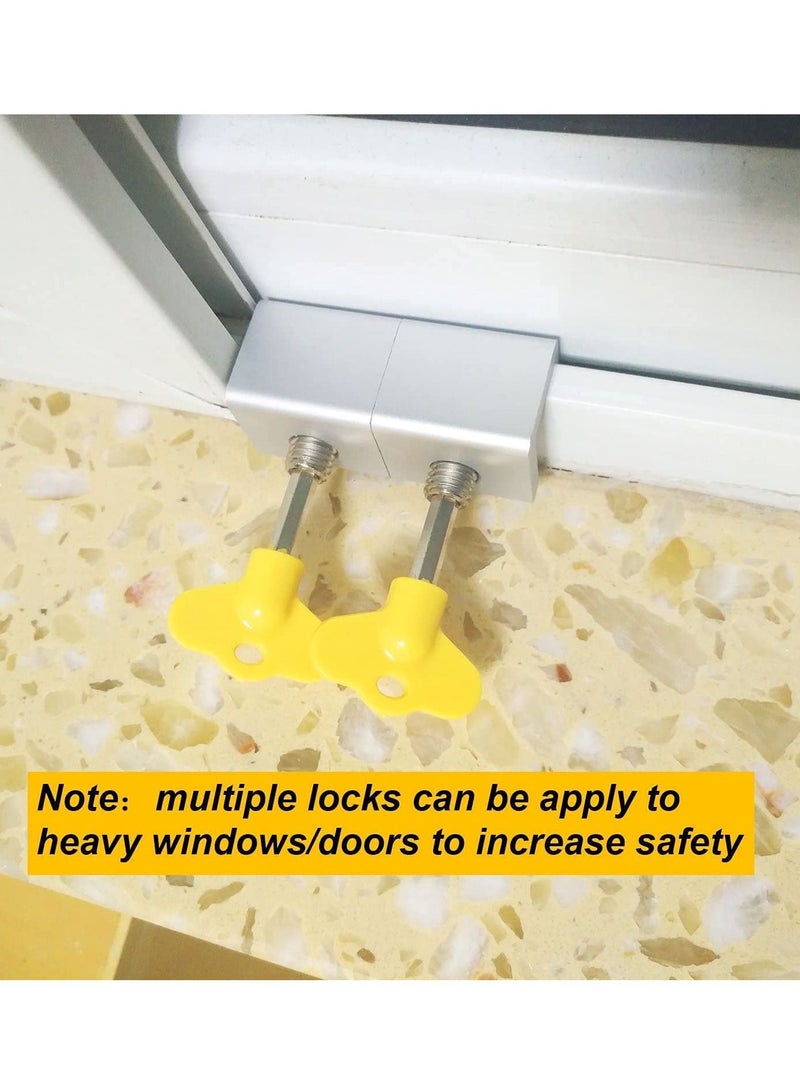 Adjustable Aluminum Alloy Window Locks Door Frame With Key Small 4Pc - Image 5