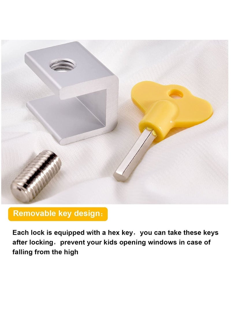 Adjustable Aluminum Alloy Window Locks Door Frame With Key Small 4Pc - Image 4