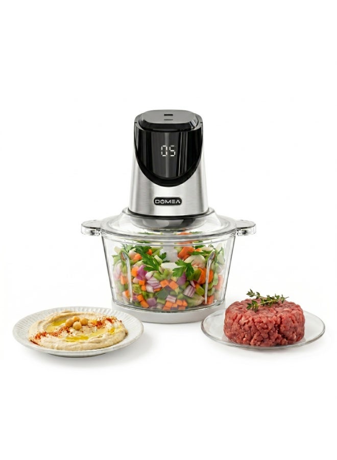Food Chopper 2.0L Glass Bowl, 500W Electric Vegetable Chopper with 4 Titanium Blades, 2-Speed Control, Meat Grinder, Ice Crusher, Kitchen Food Processor KCG172