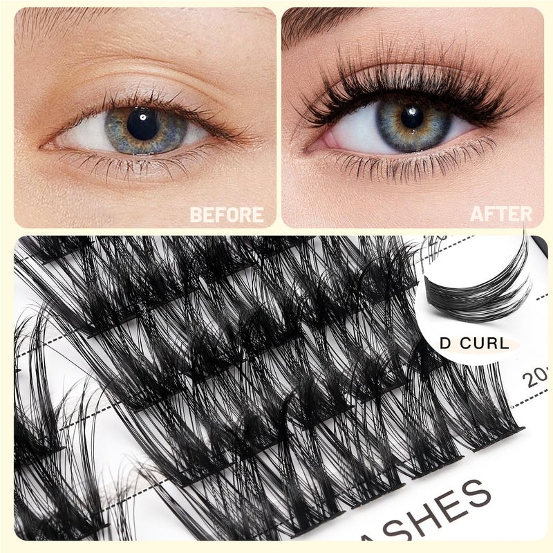 KASTWAVE Premium Eyelash Extension Kit, Mixed 8-20mm D Curl & DD Curl False Lashes with Lash Bond & Seal Glue, Cluster and Individual Eyelash Extensions for Natural Look - Image 2