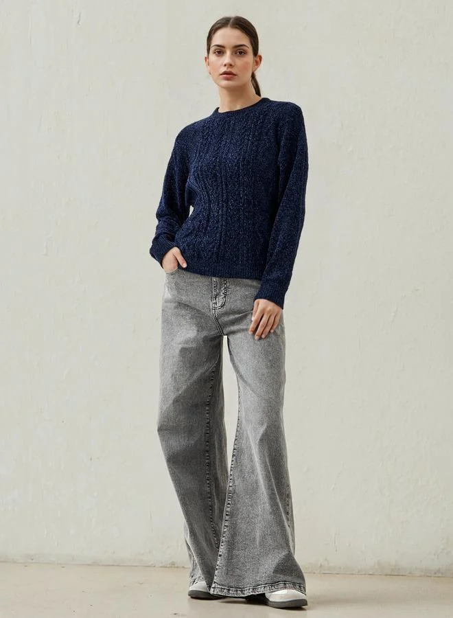 2Xtremz 2Xtremz Textured Chenille Sweater with Long Sleeves