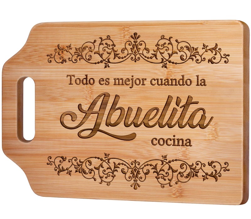 AceThrills Abuelita Gifts for Abuelita Gifts in Spanish for Birthday Christmas  Engraved Bamboo Cutting Board 123L x 87W x 04Th Regalo Para Abuelitas