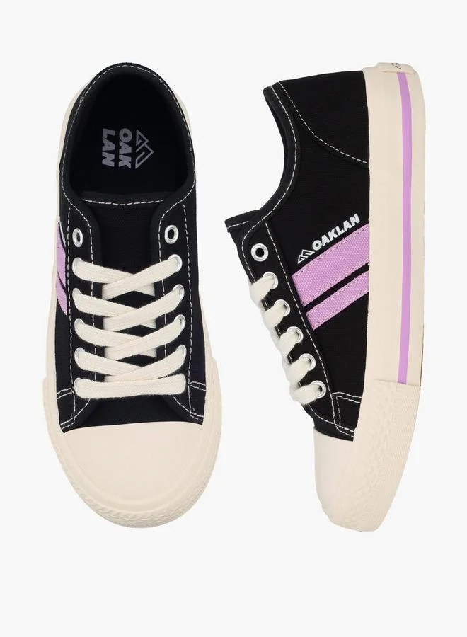 Oaklan By Shoexpress Girls Striped Lace-Up Ankle Sneakers