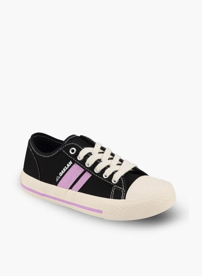 Oaklan By Shoexpress Girls Striped Lace-Up Ankle Sneakers