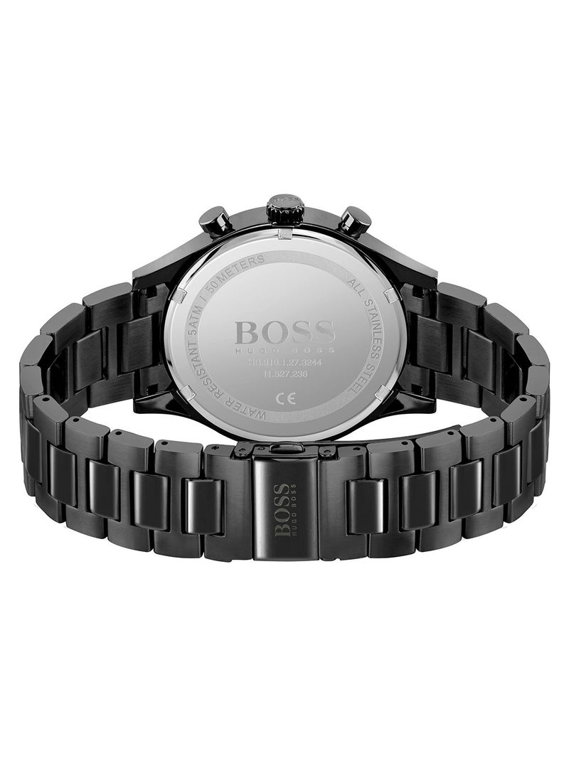 HUGO BOSS Men Clasp Chronograph Round Stainless Steel Wrist Watch - 1513802 44 Mm - Image 2