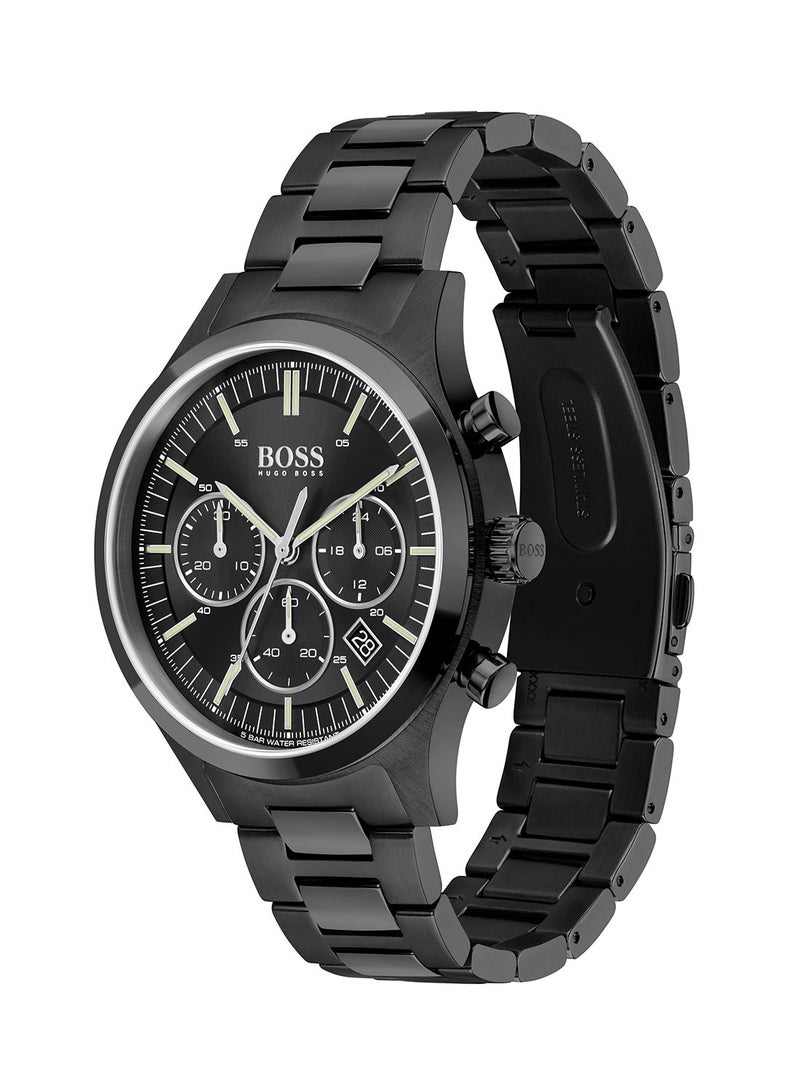 HUGO BOSS Men Clasp Chronograph Round Stainless Steel Wrist Watch - 1513802 44 Mm - Image 3