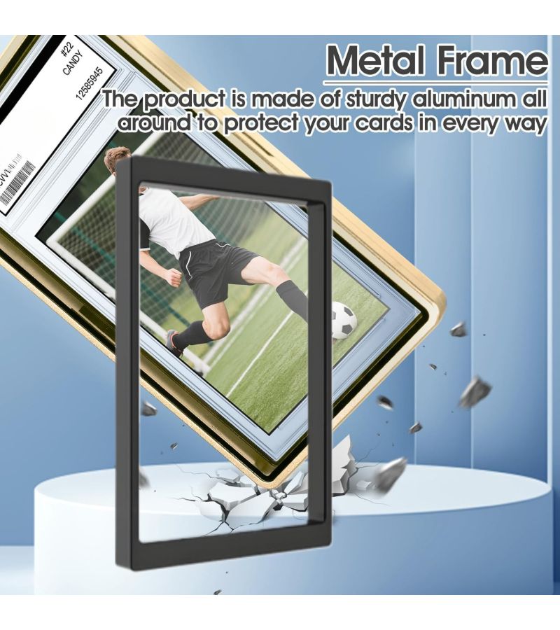 2 Pcs Magnetic Metal Grading Card Case Golden with Inner Liner UV Protection Display Cover for PSA CGC BGS CSG Trading Cards Baseball Football Game Cards - Image 4