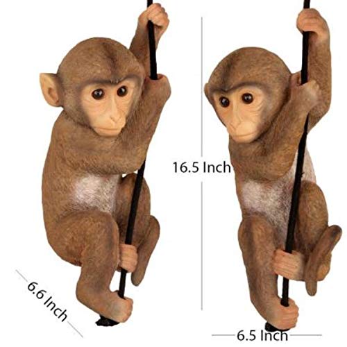 The Decorshed Resin Hanging Monkey for Garden Decoration, Home Decoration, Monkey Figure (Brown) - Image 2