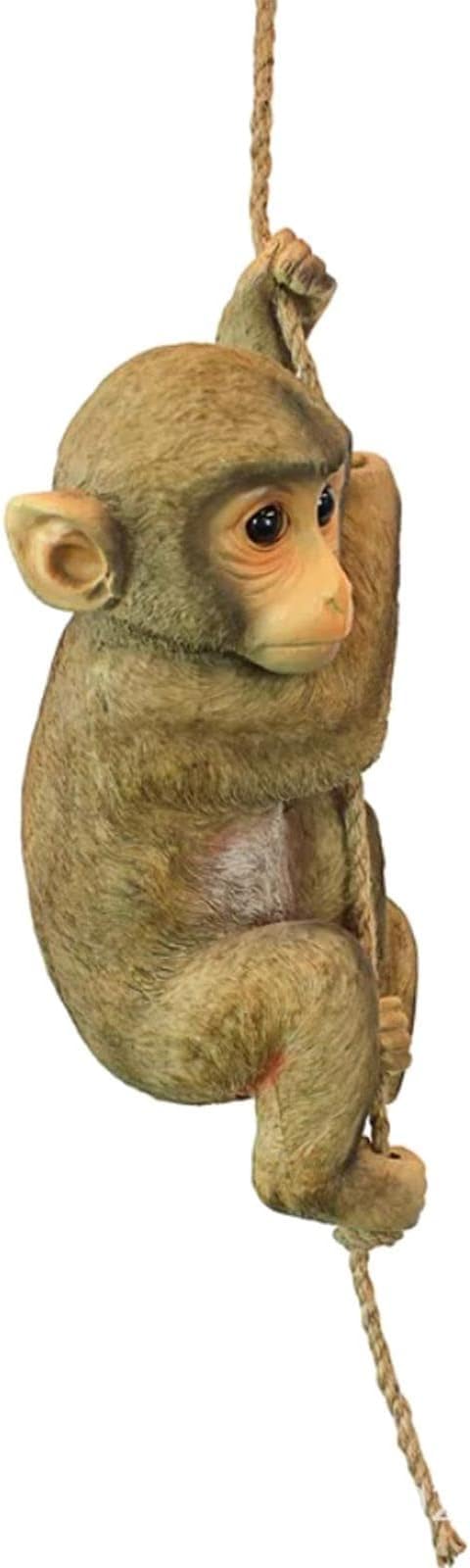 The Decorshed Resin Hanging Monkey for Garden Decoration, Home Decoration, Monkey Figure (Brown) - Image 4