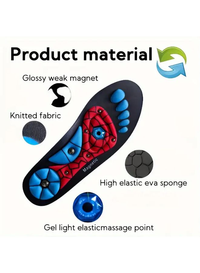 Magnetic Acupoint Massage Insoles Size 44-47 Shock Absorbing EVA Breathable Non Slip Arch Support - Image 5