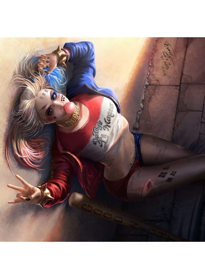 Kotbs 3-Pack Large Cosplay HARLI QUYNN Temporary Tattoos – 8.2 x 11.6 Inch Clown Girl Themed Fake Tattoos for Men, Women, and Kids – Perfect for Halloween, Cosplay, and Costume Parties - Image 4