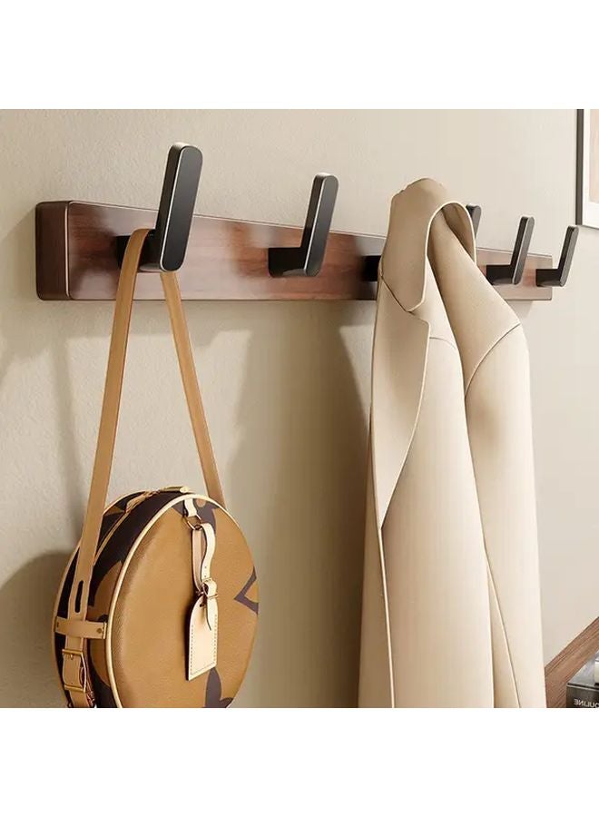 3 خطاف حائط خشبي مع ذراع معدنية سوداء للمعاطف والحقائق وسماعات الرأس - Image 5