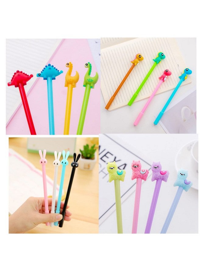 YYaaloa 70pcs Cute Novelty Gel Ink Pens Cartoon Animal 0.5 mm Black Ink Pens Bulk for Kids Office School Supplies Christmas Party Gifts - Image 4