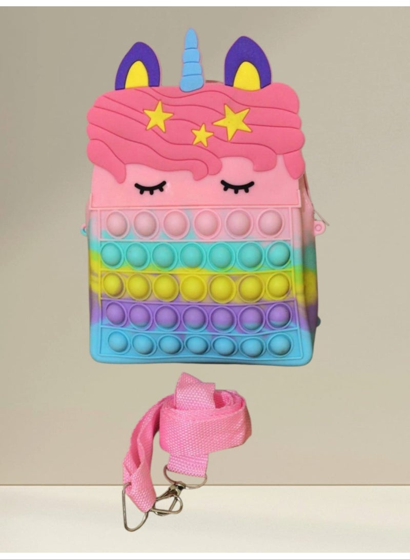 2-in-1 Mini Bubbles Silicone Kids Backpack – Cute Design with Single Zipper – For Ages 3 to 5 Years  - Image 1
