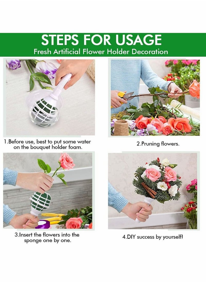 Excefore - Wedding Bouquet Holder, 6-Pack Bouquet Holder, Fresh Artificial Flowers Holder Decoration Bridal Bouquet, DIY Wedding Foam Bouquet Handle, for Flower Arrangement, Bridal Bouquets for Wedding - Image 1