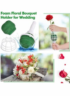 Excefore Wedding Bouquet Holder, 6-Pack Bouquet Holder, Fresh Artificial Flowers Holder Decoration Bridal Bouquet, DIY Wedding Foam Bouquet Handle, for Flower Arrangement, Bridal Bouquets for Wedding  - Image 4