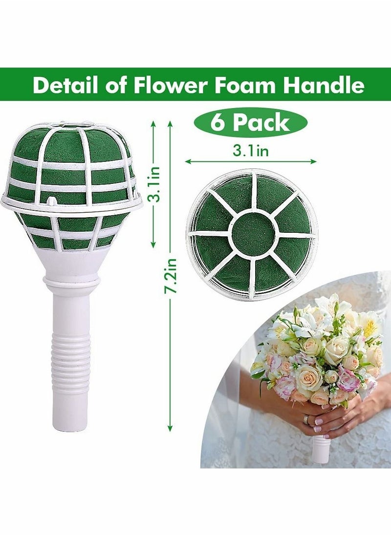 Excefore - Wedding Bouquet Holder, 6-Pack Bouquet Holder, Fresh Artificial Flowers Holder Decoration Bridal Bouquet, DIY Wedding Foam Bouquet Handle, for Flower Arrangement, Bridal Bouquets for Wedding - Image 1