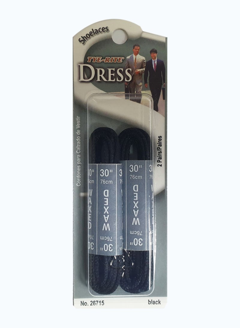 Shoe String King Dress Shoe Laces 76 CM 2Pairs Waxed