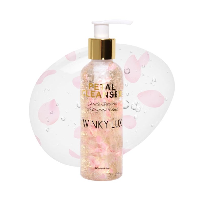 Winky Lux Petal Cleanser Gentle Daily Facial Cleanser Rose Water Facial Wash Makeup Remover Glycerin Vitamin C Face Wash Brightens and Balances Dry Sensitive Skin