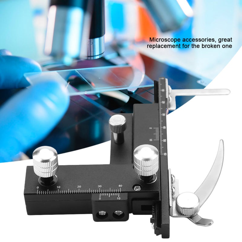 Microscope Accessories Movable Caliper Ruler Mechanical Stage X‑Y Moveable Stage with Scale - Image 4