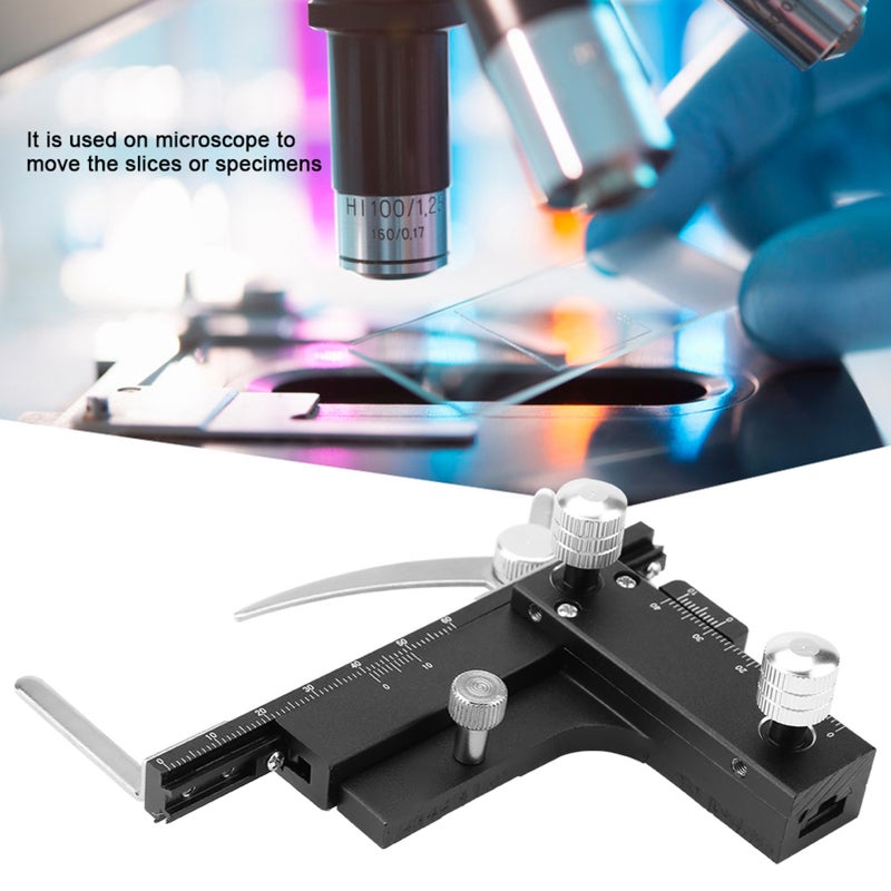 Microscope Accessories Movable Caliper Ruler Mechanical Stage X‑Y Moveable Stage with Scale - Image 3