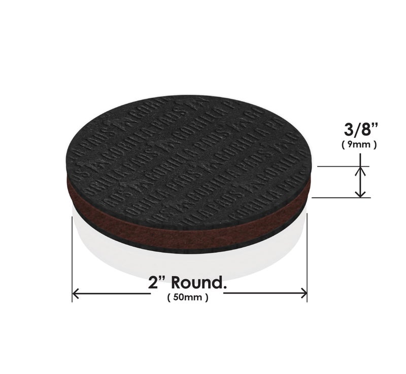 Slipstick GorillaPads Non Slip Furniture Pads/Floor Grippers (Set of 16 Grips) 2 Inch Round Floor Protectors for Under Furniture, Black, CB144-16 - Image 5