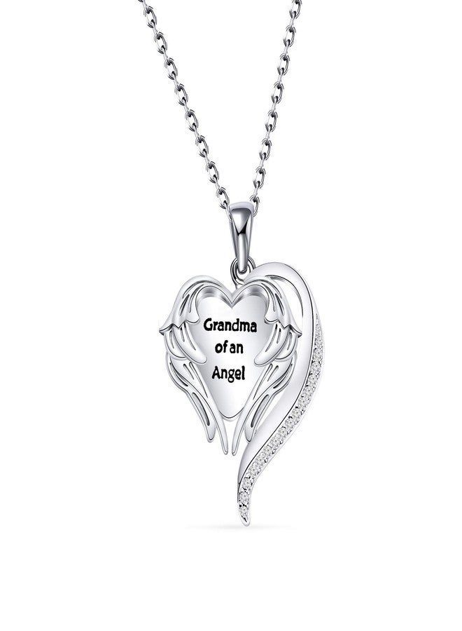 bobauna Grandma Of An Angel Memorial Necklace Sympathy Gift For Loss of Grandchild Miscarriage Jewelry Gift (grandma angel necklace) - Image 1