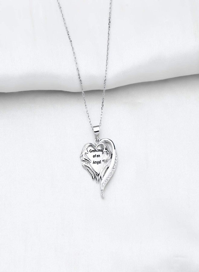 bobauna Grandma Of An Angel Memorial Necklace Sympathy Gift For Loss of Grandchild Miscarriage Jewelry Gift (grandma angel necklace) - Image 2