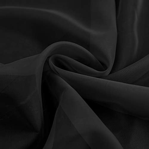 TOAVA DECO Black Sheer Window Scarf Valance for Windows Black Sheer Scarf Curtains 216 Inches Long for Living Room Bedroom Curtain Drapes Wedding Party Canopy Bed 52×216 - Image 5