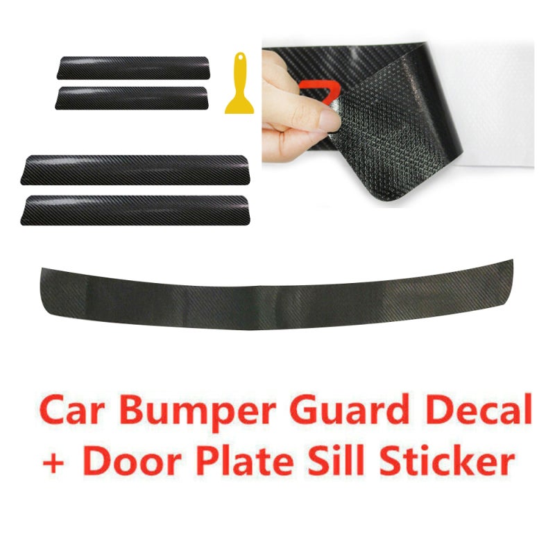 Black Carbon Fiber Bumper Protector - Self-Adhesive Anti-Scratch Sticker: Stylish Long-Lasting Decoration for Vehicle Exteriors - Image 4