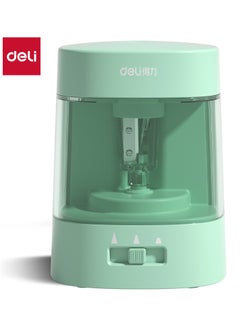 Deli Deli VA3 USB/Battery Electric Sharpener with Tungsten Blade, 100-Pencil Capacity, Visual Shavings Box - Green  - Image 1