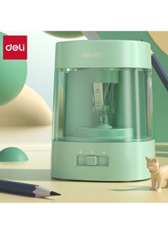 Deli Deli VA3 USB/Battery Electric Sharpener with Tungsten Blade, 100-Pencil Capacity, Visual Shavings Box - Green  - Image 2